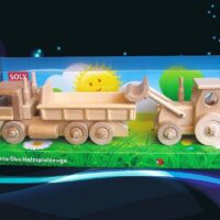 Holzspielzeug Lastwagen und Traktor mit Schaufel