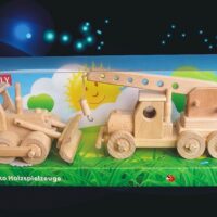 Holzspielzeug Jungen Bulldozer + Autokran
