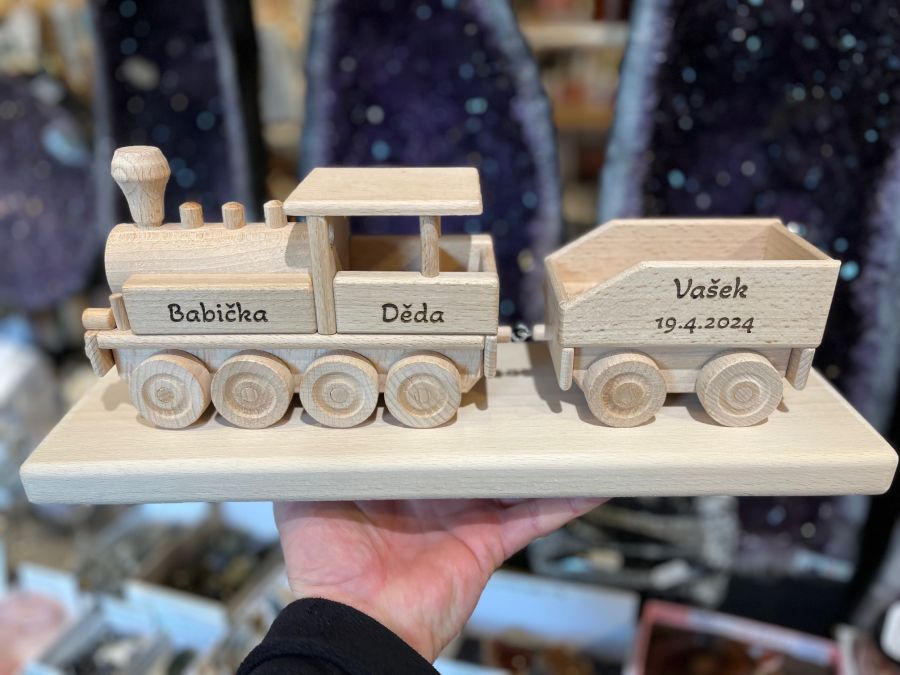 Geschenk zur Geburt eines Jungen Eisenbahn