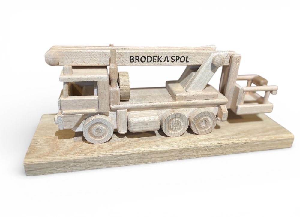 LKW-Arbeitsbühne Geschenk – Holzmodell für Fahrer