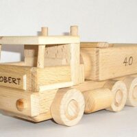 Tatra-LKWs und Bulldozer aus Holz Holzspielzeug