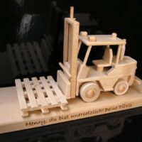 Gabelstapler-Modell als Geschenk, Spielzeug für Lageristen