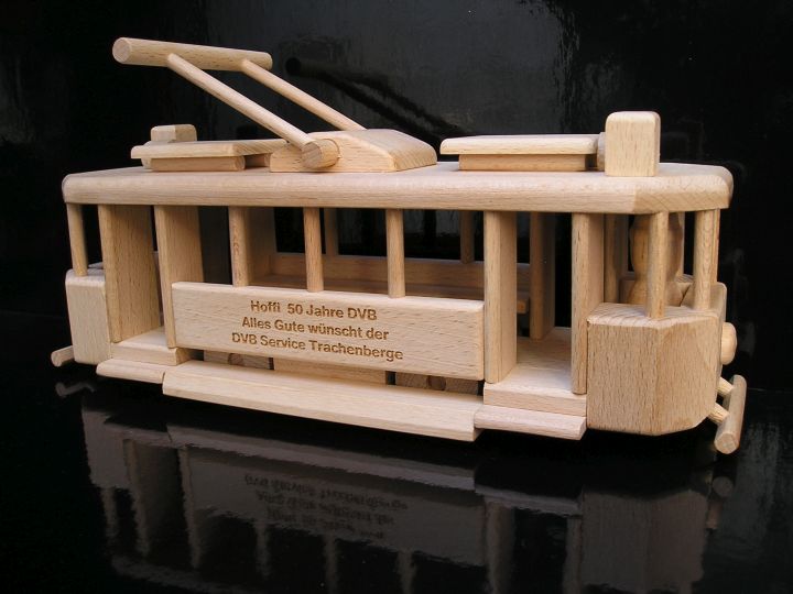 Holzmodell Straßenbahn – Straßenbahnwagen für Sammler Geschenk Spielzeug