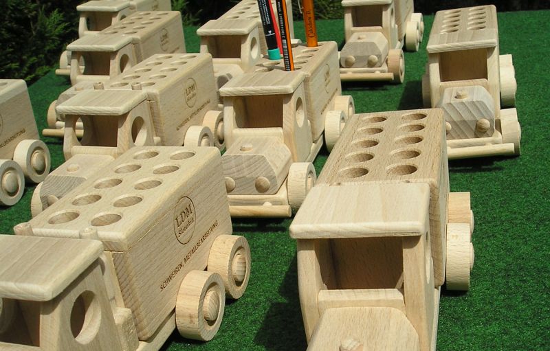 Auto Stiftehalter, Holz-Werbeartikel