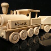 Holzzug Holz-Eisenbahnen Lokomotive mit Kohletender