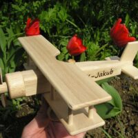 Holz-Doppeldecker Flugzeug Geschenk Spielzeug