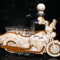 Motorrad Chopper Biker Geschenk Glas