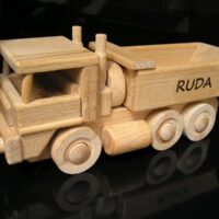 Lastwagen Tatra und Bulldozer aus Holz Bulldozer Holzspielzeug