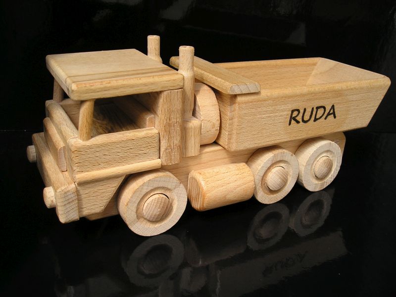 Lastwagen Tatra und Bulldozer aus Holz Bulldozer Holzspielzeug