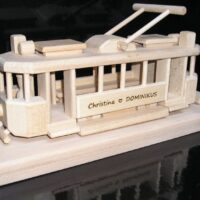 Holzdekoration Straßenbahn, elektrisches Schienenfahrzeug Geschenk für Verkehrsmittel-Fahrer