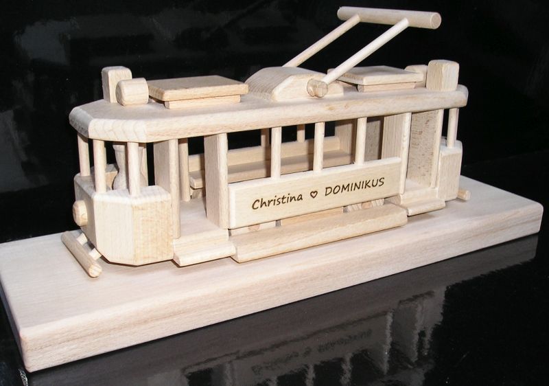 Holzdekoration Straßenbahn, elektrisches Schienenfahrzeug Geschenk für Verkehrsmittel-Fahrer