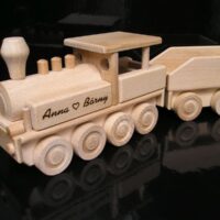 Holz-Eisenbahnen Lokomotive mit Kohletender Liebesgeschenke
