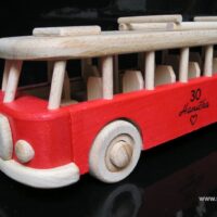 Holzbus Spielzeug rot für Kinder