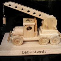 Autokran auf Sockel Geschenk für Kranführer Ruhestand