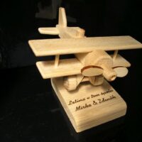 Doppeldecker-Flugzeug aus Holz als Geburtstagsgeschenk für Piloten Hochzeitsgeschenk