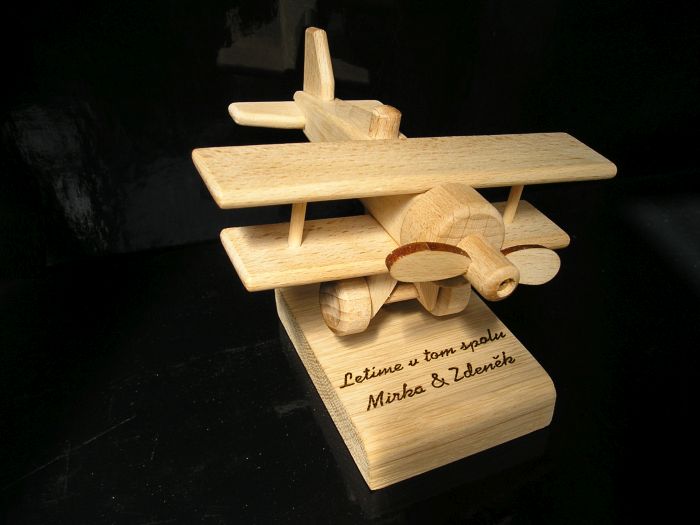 Doppeldecker-Flugzeug aus Holz als Geburtstagsgeschenk für Piloten Hochzeitsgeschenk