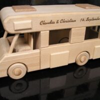Geschenk zum 40. Geburtstag Caravan Holzmodell