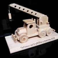 Autokran auf Sockel Geschenk für Kranführer Baufahrer Ruhestand