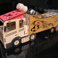 Geschenk Flasche, Alkoholglas, Lkw, Truck, Fahrer zum Ruhestand