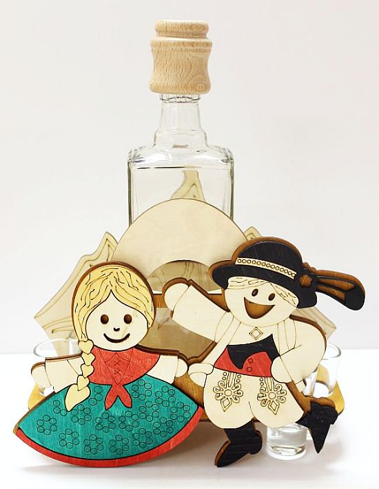 Hochzeitsgeschenk Flasche Tänzer Braut Flasche Folklore