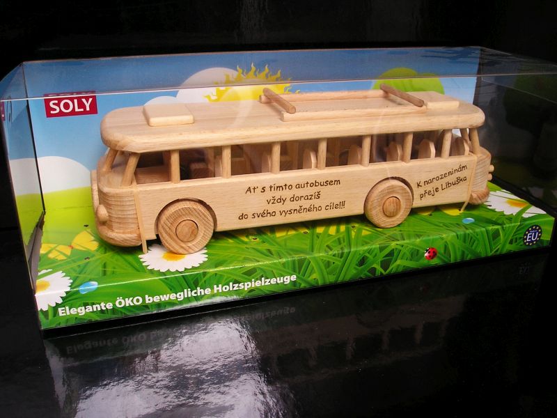 Holzbus Spielzeug für Kinder in Geschenkverpackung