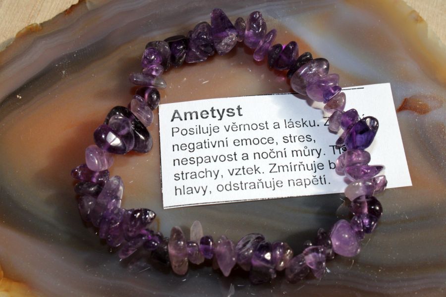 Náramek ametyst minerál křišťál