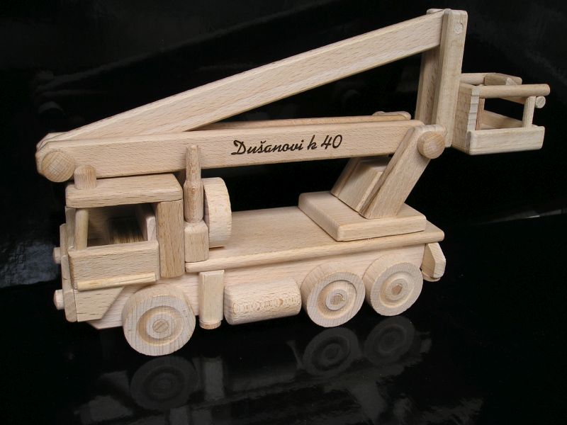 Hebebühne Modellfahrzeug Holzauto Geschenk, Spielzeug