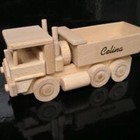 Lastwagen Tatra und Bulldozer aus Holz Holzspielzeuge