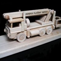 Holzgeschenk Montagefahrzeug Hubarbeitsbühne