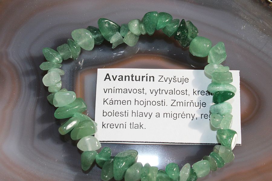 Náramek avanturín zlatý minerál krystal