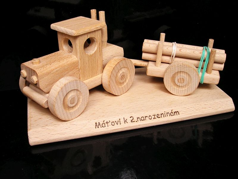 Holz-Waldtraktor Geschenk für Männer Förster Traktorfahrer Ruhestand