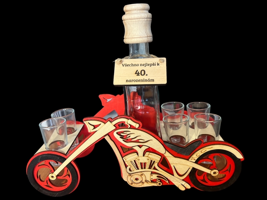 Flasche zum 40. Geschenkset für Motorradfahrer
