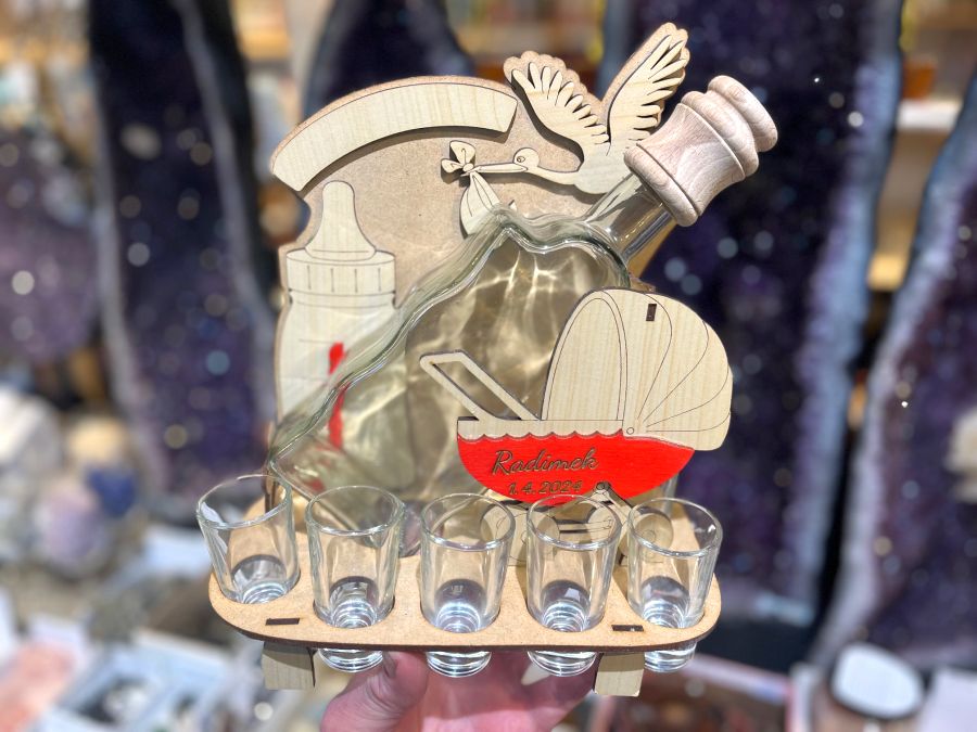 Geschenk zur Geburt Kinderwagen Flasche