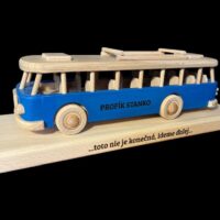Holzspielzeug, Holzgeschenk blauer Bus