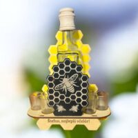 Geschenk, Flasche, Alkoholglas für Imker Honiggeschenke