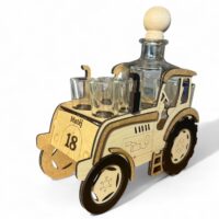 Geschenk, Flasche, Glas für Alkohol, Traktorfahrer