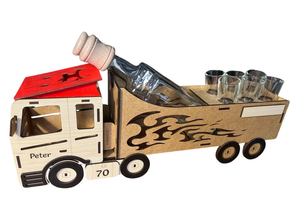 Geschenk mit Flasche Lkw für Fahrerinnen
