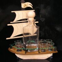 Geschenk für Seemann mit Flasche und Schnapsgläsern Ruhestand