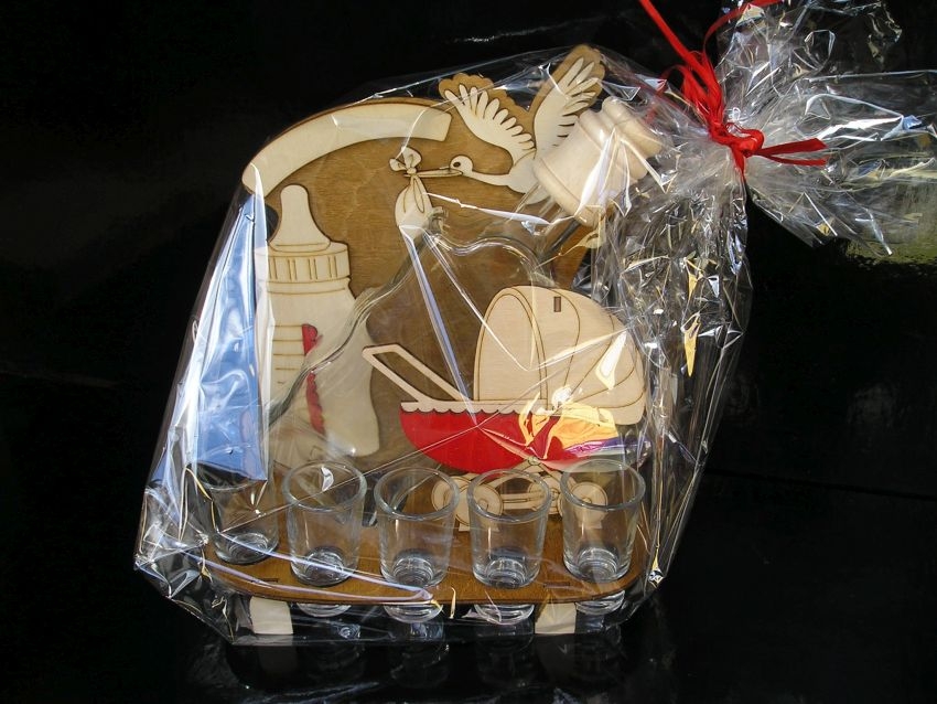 Geburtsgeschenk Baby für Vater Flasche Feier