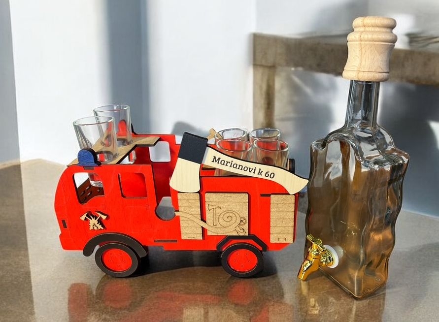 Geschenkset mit Motiv eines Feuerwehrautos für Feuerwehrleute