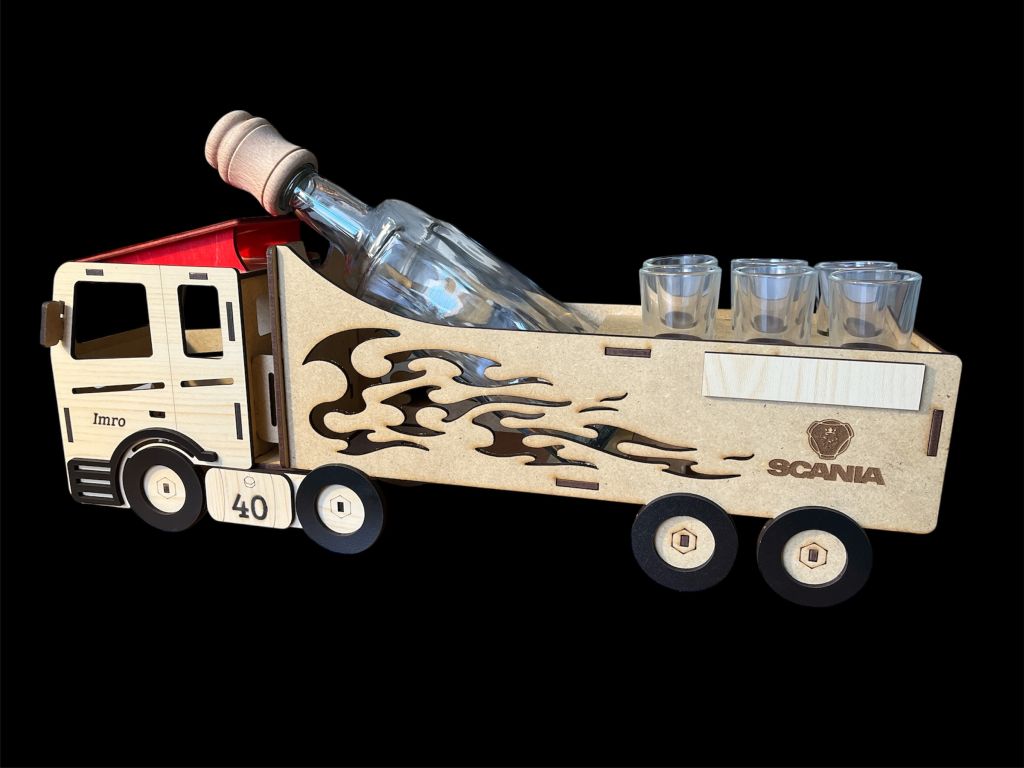 Geschenk für Trucker zum 40. Geburtstag Flasche Scania Truck