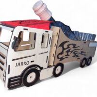 Truck Geschenk Flasche mit Schnapsgläsern zum Geburtstag
