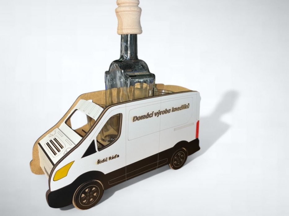 Geschenk für Lieferwagenfahrer mit Flasche