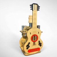 Gitarrenständer mit Flasche und Gläsern zum 50. Geburtstag