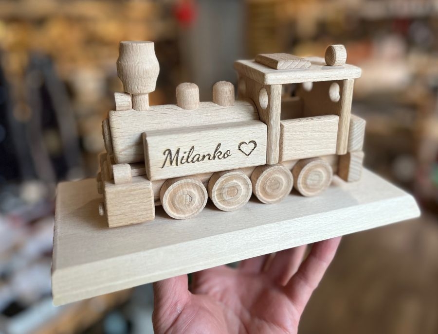 Holzlokomotive als Geschenk für Lokführer Eisenbahner Bahn