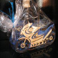 Geschenkset Glas Geschenke mit Flasche Motorradgeschenke
