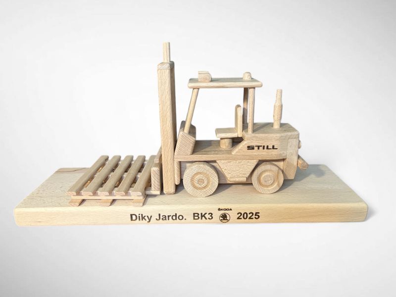 Holz-Gabelstaplermodell – Geschenk für Lageristen und Logistiker