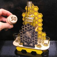 Geschenk für Imker Flasche mit Schnapsgläsern zum 50. Geburtstag