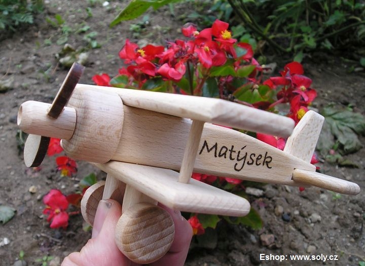 Kleines Holzflugzeug für junge Piloten