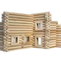Holzbausatz für 17 Gebäude Bausteine